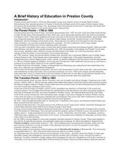 A Brief History of Education in Preston County