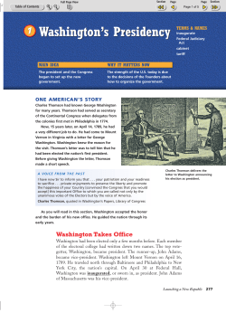 Section 1 - Washington`s Presidency