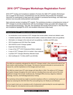 2016 CPT Changes Workshops Registration Form!