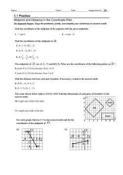5-1 Practice Midpoint and Distance in the