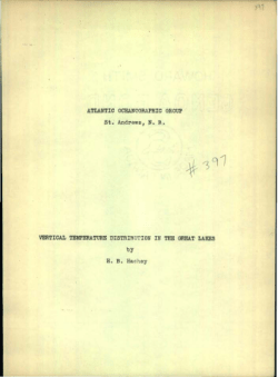 St. Andrews, N. B. VERTICAL TEMPERATURE DISTRIBUTION IN