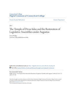 The Temple of Divus Iulus and the Restoration of Legislative