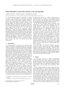 Plume-lithosphere interaction beneath a fast moving plate