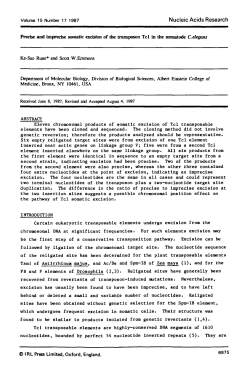 Precise and imprecise somatic excision of the transposon Tcl in the