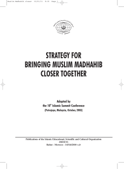 Strategy for bringing Muslim Madhahibs closer together