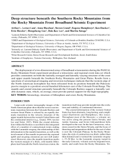 Deep structure beneath the Southern Rocky Mountains from the