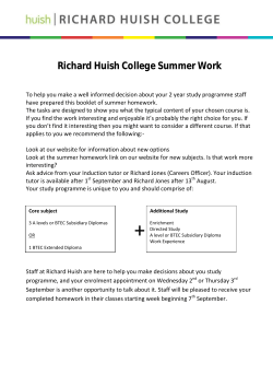 Richard Huish College Summer Work