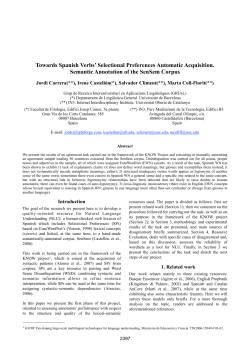 Towards Spanish Verbs` Selectional Preferences Automatic