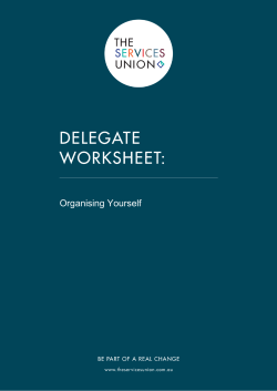 Organising Yourself - The Services Union