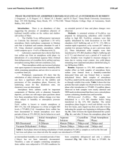 Fe2(SO4)3 Sample: Initial Amorphous Phase: Aqueous Soluion