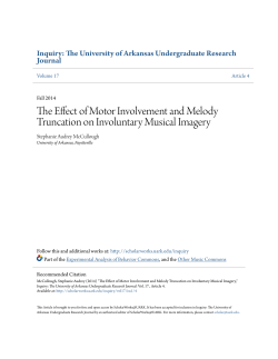 The Effect of Motor Involvement and Melody Truncation on