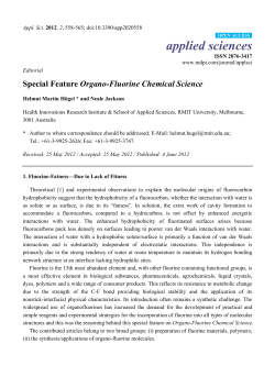 Special Feature Organo-Fluorine Chemical Science