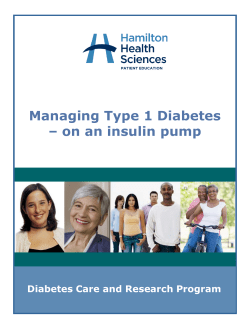 Managing Type 1 Diabetes on an insulin pump