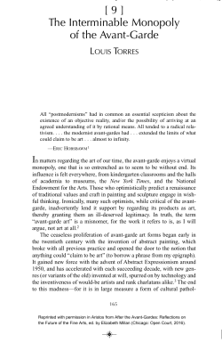 The Interminable Monopoly of the Avant-Garde