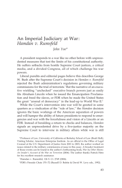 An Imperial Judiciary at War: Hamdan v. Rumsfeld