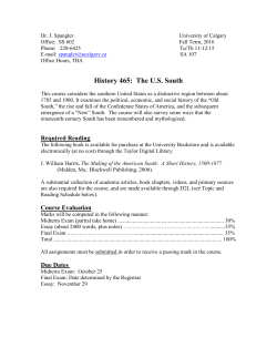 Outline - Department of History | University of Calgary