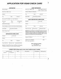 APPLICATION FOR VISA@ CHECK CARD ur