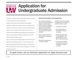 Application for Undergraduate Admission