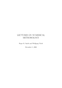 LECTURES ON NUMERICAL METEOROLOGY