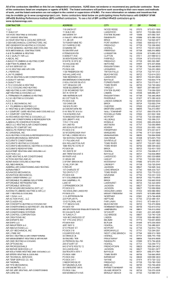 All of the contractors identified on this list are independent