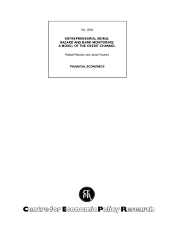 entrepreneurial moral hazard and bank monitoring: a model