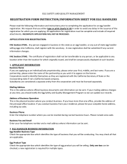 Egg Handlers Registration