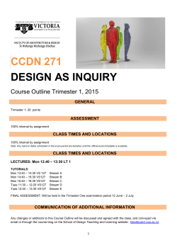 ccdn 271 design as inquiry - Victoria University of Wellington