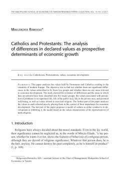 Catholics and Protestants: The analysis of differences in declared