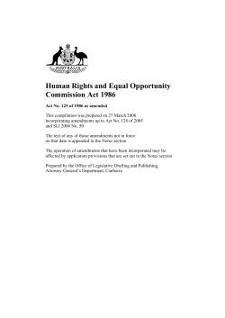 Human Rights and Equal Opportunity Commission Act 1986