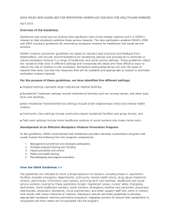 osha issues new guidelines for preventing workplace