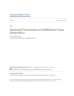 Intentional Discrimination in Establishment Clause Jurisprudence