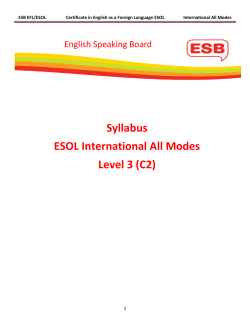 ESB EFL/ESOL Certificate in English as a Foreign