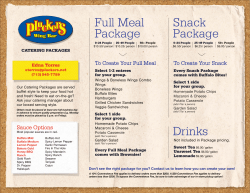 Full Meal Package Snack Package Drinks
