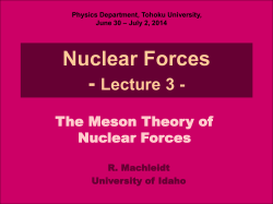 Nuclear Forces - Tohoku University