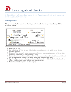 Learning about Checks