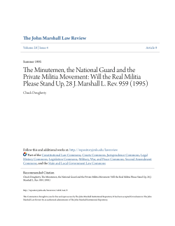 The Minutemen, the National Guard and the Private Militia Movement