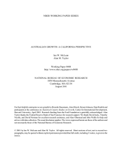 NBER WORKING PAPER SERIES AUSTRALIAN GROWTH: A