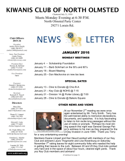 January - North Olmsted Kiwanis Club