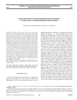 POINT-NONPOINT SOURCE WATER QUALITY TRADING: A CASE
