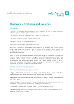 Hurricanes, typhoons and cyclones