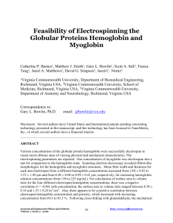 Feasibility of Electrospinning the Globular Proteins Hemoglobin and