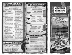 Menu - Montana Mike`s Steakhouse