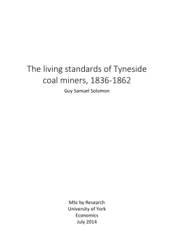 The Living Standards of Tyneside Coal Miners, 1836-1862