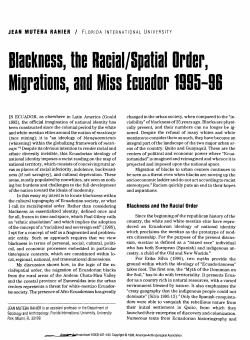Blackness, the Racial/Spatial Order, Migrations, and Miss Ecuador