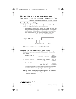 Metric Rain Calibration Information
