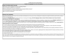 Grade 10 Language Arts Unit 4 (6 weeks)