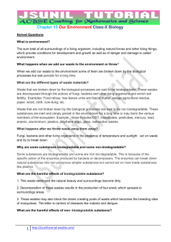 Chapter 15 Our Environment Class-X Biology