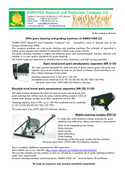 Offer grain cleaning and grading machines of AGRO