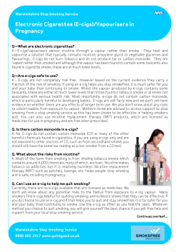 Factsheet 20 - e-cigs and pregnancy