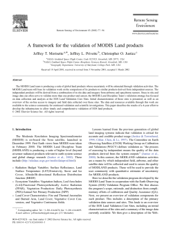 A framework for the validation of MODIS Land products
